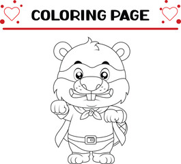 cute beaver animal coloring page for kids