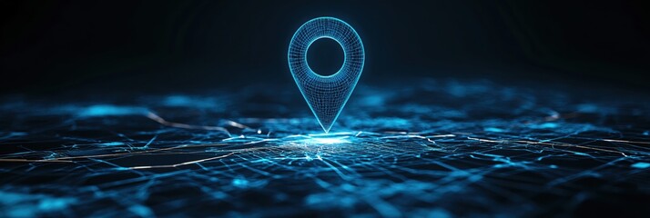 Futuristic Digital Map Navigation Point Location Technology