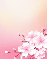 グラデーション背景の桜イラスト - エレガントな春の雰囲気