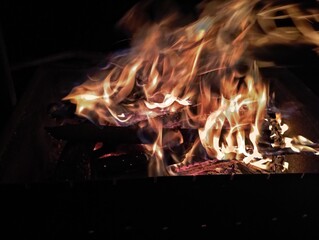 fire in the fireplace