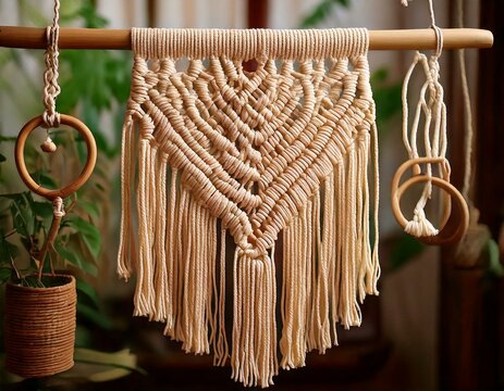 Makramee-Wandbehang Mock-Up &ndash; DIY-Projekt mit Wolle und Holzringen