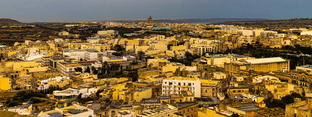 Obraz premium the capital cityscape of victoria on gozo island panorama