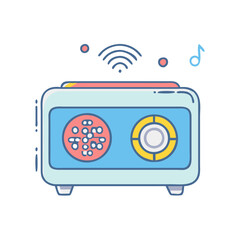 bluetooth speaker vector icon, bluetooth speaker vector illustration -simple illustration of bluetooth speaker, perfect for bluetooth speaker logos and icons and themed design 