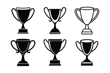 set of silhouettes of icon 