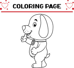 cute dog animal coloring page for kids