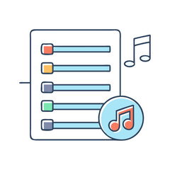 playlist vector icon, playlist vector illustration -simple illustration of playlist, perfect for playlist logos and icons and themed design 