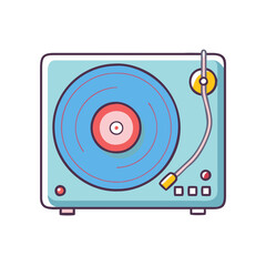 record player vector icon, record player vector illustration -simple illustration of record player, perfect for record player logos and icons and themed design 