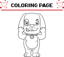 cute dog animal coloring page for kids