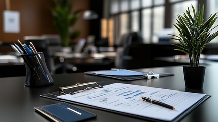 Team collaboration in tidy accounting office modern workspace business environment close-up view productivity focus