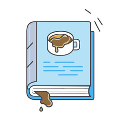 book with coffee stain vector icon, book with coffee stain vector illustration -simple illustration of book with coffee stain, perfect for book with coffee stain logos and icons and themed design 