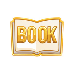 book with gold lettering icon