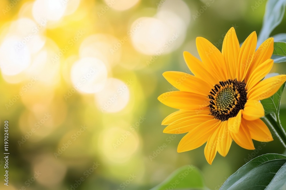 Leinwandbilder bright sunflower bloom with soft background and ample space for adding text or a message. generative