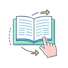 page turning animation vector icon, page turning animation vector illustration -simple illustration of page turning animation, perfect for page turning animation logos and icons and themed design 