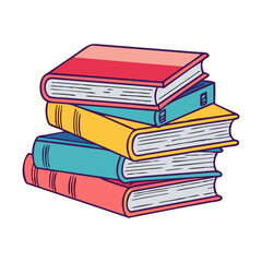 pile of classic novels vector icon, pile of classic novels vector illustration -simple illustration of pile of classic novels, perfect for pile of classic novels logos and icons and themed design 