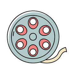 classic movie reel vector icon, classic movie reel vector illustration -simple illustration of classic movie reel, perfect for classic movie reel logos and icons and themed design 
