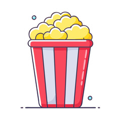 popcorn bucket vector icon, popcorn bucket vector illustration -simple illustration of popcorn bucket, perfect for popcorn bucket logos and icons and themed design 