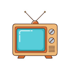 retro tv set vector icon, retro tv set vector illustration -simple illustration of retro tv set, perfect for retro tv set logos and icons and themed design 