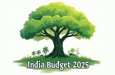 conceptual illustration for Indian union budget for the financial year 2025-2056