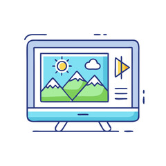 tv with a nature documentary icon, tv with a nature documentary vector,