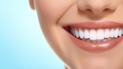 Closeup of a Woman's Bright and Healthy Smile