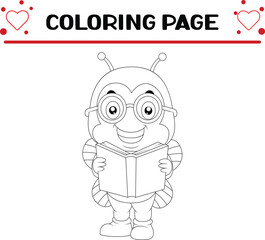 cute bee coloring page. insect coloring book page