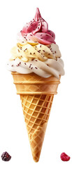 Delicious ice cream cone treat summer festival food photography bright outdoor setting close-up view sweet indulgence