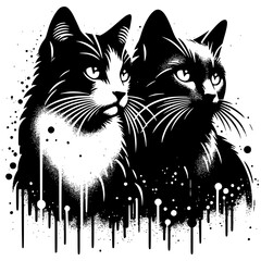 Grunge Graffiti Cats