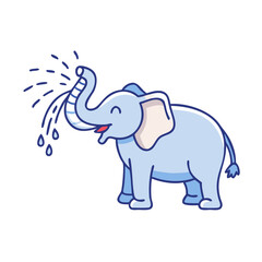 elephant spraying water vector icon, elephant spraying water vector illustration -simple illustration of elephant spraying water, perfect for elephant spraying water logos and icons and themed design 