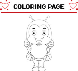cute bee coloring page. insect coloring book page