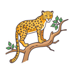 leopard in a tree vector icon, leopard in a tree vector illustration -simple illustration of leopard in a tree, perfect for leopard in a tree logos and icons and themed design 