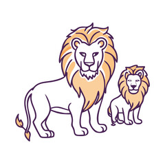 lion pride vector icon, lion pride vector illustration -simple illustration of lion pride, perfect for lion pride logos and icons and themed design 
