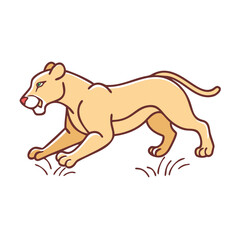 lioness hunting vector icon, lioness hunting vector illustration -simple illustration of lioness hunting, perfect for lioness hunting logos and icons and themed design 