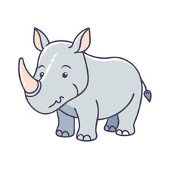 rhino vector icon, rhino vector illustration -simple illustration of rhino, perfect for rhino logos and icons and themed design 