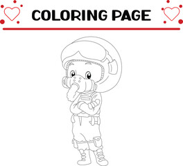 pilot jet plane is using protector costume coloring page for kids