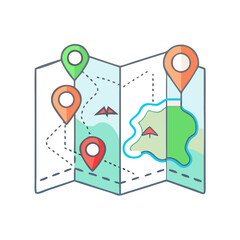 safari map vector icon, safari map vector illustration -simple illustration of safari map, perfect for safari map logos and icons and themed design 