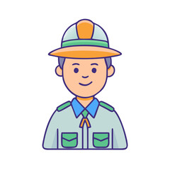safari ranger vector icon, safari ranger vector illustration -simple illustration of safari ranger, perfect for safari ranger logos and icons and themed design 