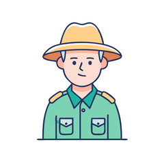 safari ranger vector icon, safari ranger vector illustration -simple illustration of safari ranger, perfect for safari ranger logos and icons and themed design 
