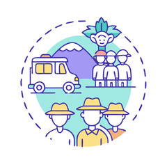 safari tour group vector icon, safari tour group vector illustration -simple illustration of safari tour group, perfect for safari tour group logos and icons and themed design 