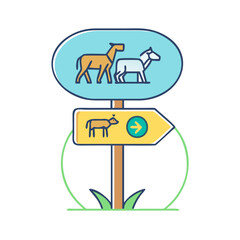 safari trail sign vector icon, safari trail sign vector illustration -simple illustration of safari trail sign, perfect for safari trail sign logos and icons and themed design 