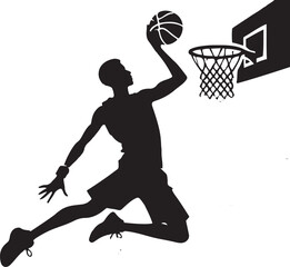 Fototapeta premium Silhouette of a Person Playing Basketball Vector Illustration