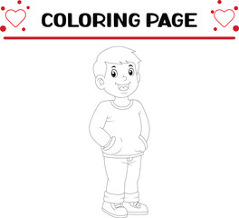 cute diverse children coloring page for kids