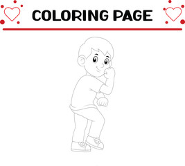 cute diverse children coloring page for kids