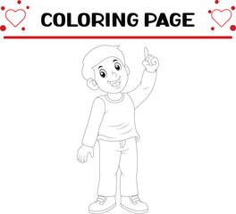 cute diverse children coloring page for kids