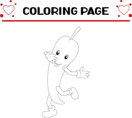 happy vegetable are dancing coloring page for kids