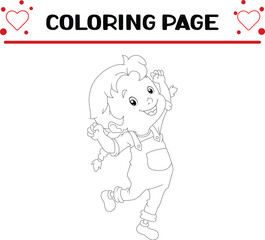 happy children are dancing coloring page for kids