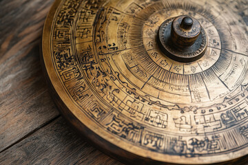 Obraz premium Antique Compass with Intricate Gold Detailing