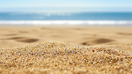 Fototapeta premium Close-Up of Sand on a Beach with Ocean Background