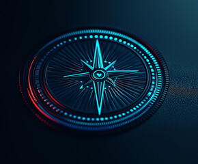 Kompassrose als stilisierte Grafik mit geometrischem Design

