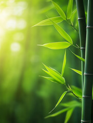 Naklejka premium Close-up of bamboo forest, centered composition, natural artistic conception