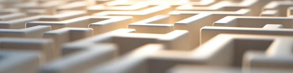Intricate maze design with soft lighting creating depth and pers